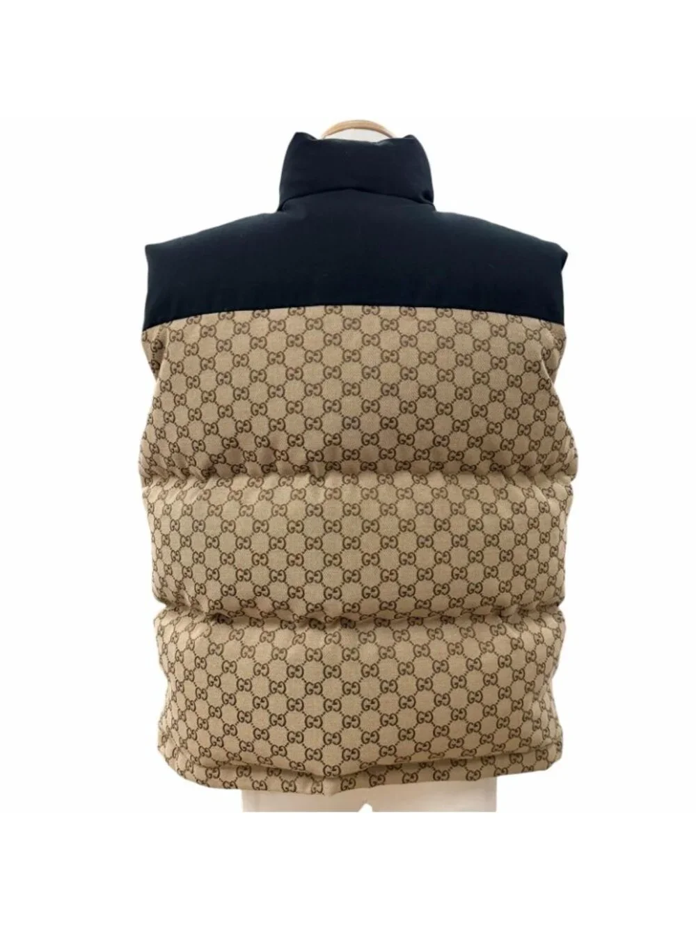 Gucci the North Face GG Padded Vest Pattern Down Beige Black XS